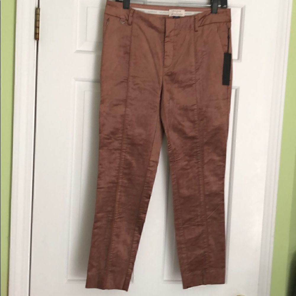 NWT Anthropologie Essential Slim Velvet-Bronze 8